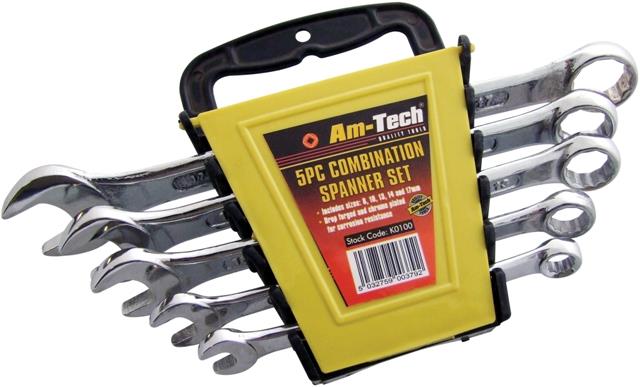 (image for) Amtech 5 Pack Combination Metric Spanner Set